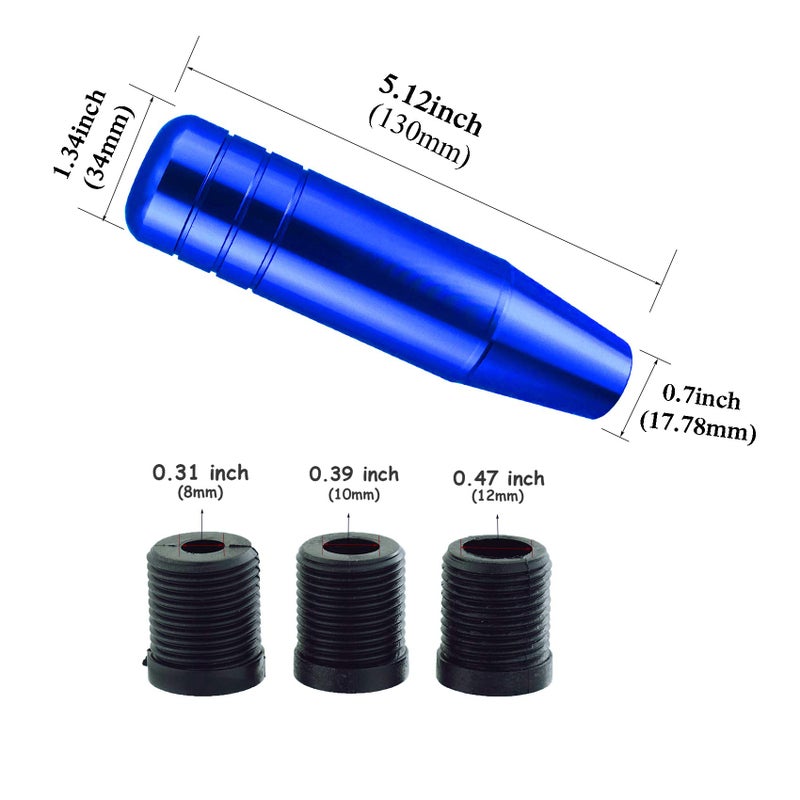 Abfer 5" Heavy Weighted Shifter Knob, Aluminum Alloy Car Gear Lever Stick Shift Handle Fit Most Automatic Manual Vehicle (Blue) - Image 2